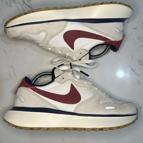 Nike Women's Phoenix Waffle 'Light Bone Team Red' Sneaker, Size 5.5, EUC - Picture 1 of 9